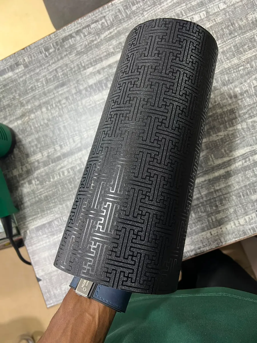 Laptop Skin — Black Greek Key — view 2