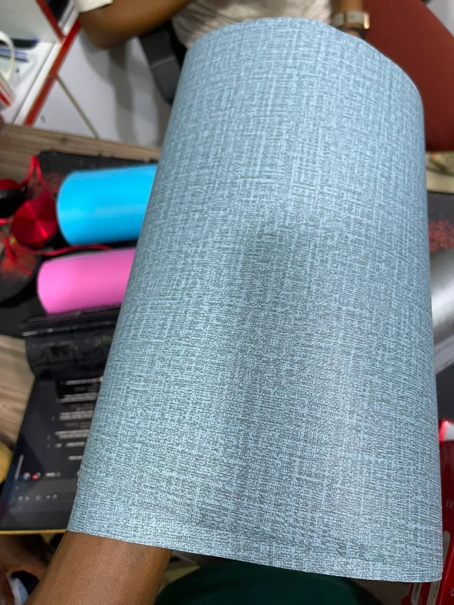 Laptop Skin — Blue-Grey Linen — view 2