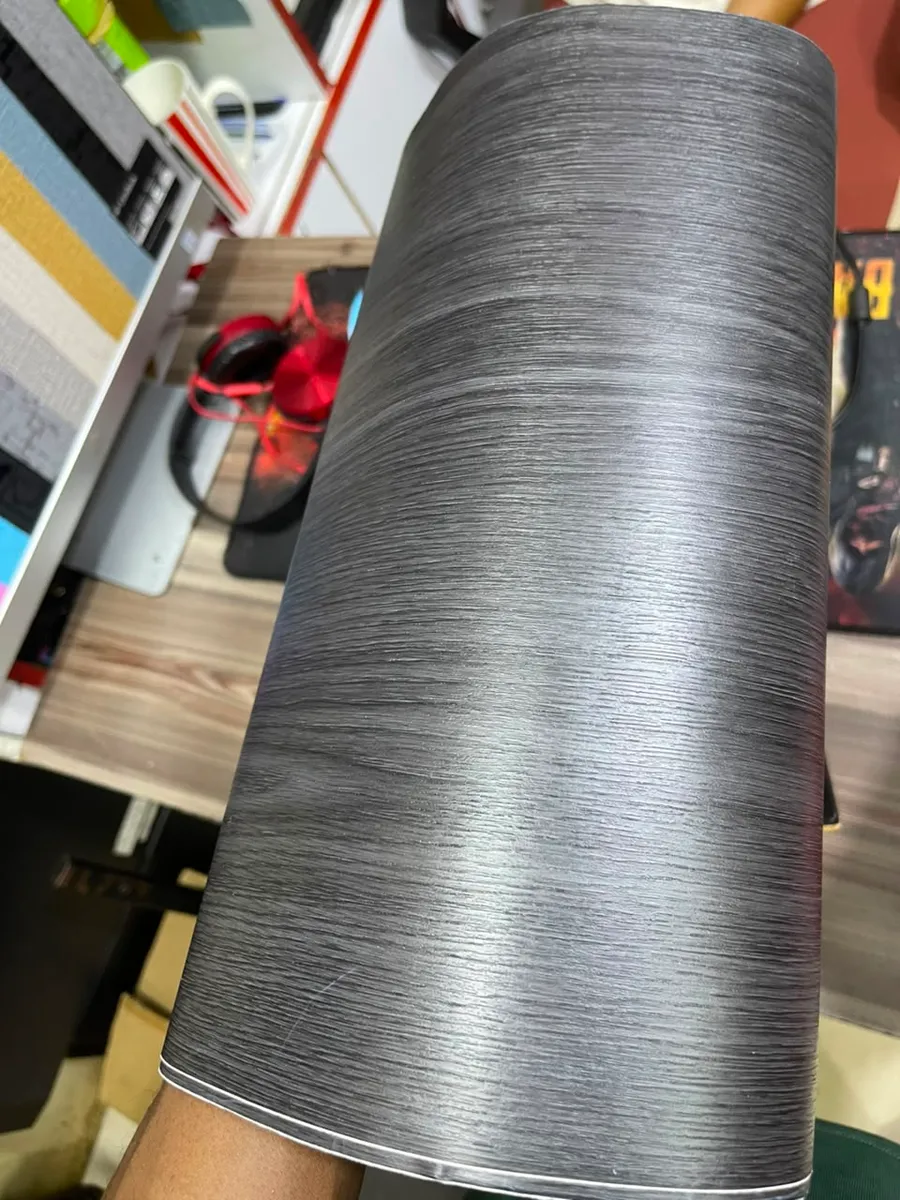 Laptop Skin — Charcoal Brushed Wood — view 2